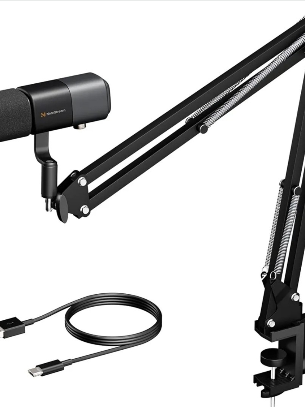 NearStream AM20X USB XLR Condenser Podcast Microphone Boom Arm AI Noise